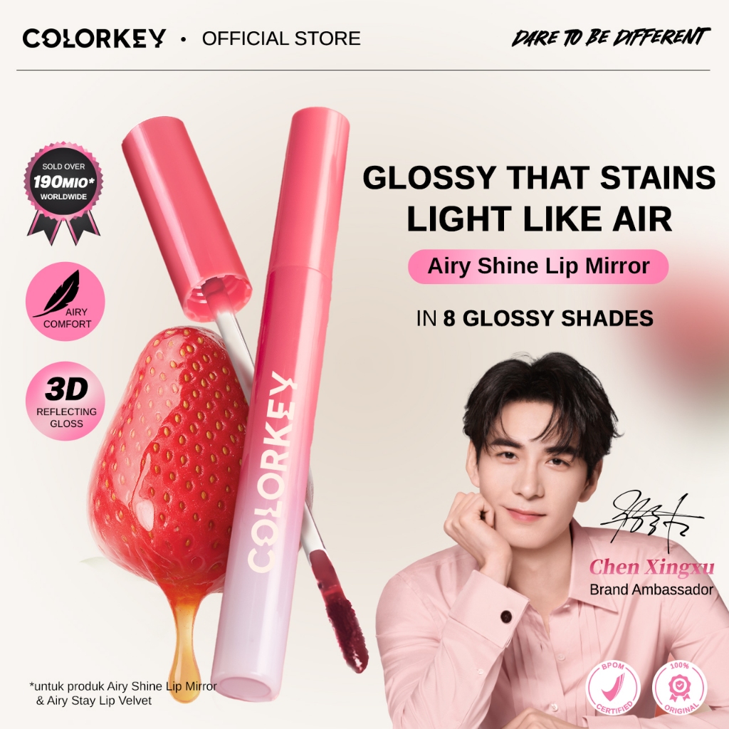 [BEST SELLING] Colorkey Airy Shine Lip Mirror  | Liptint Lipstick Lipcream Makeup Hydrating Tahan La