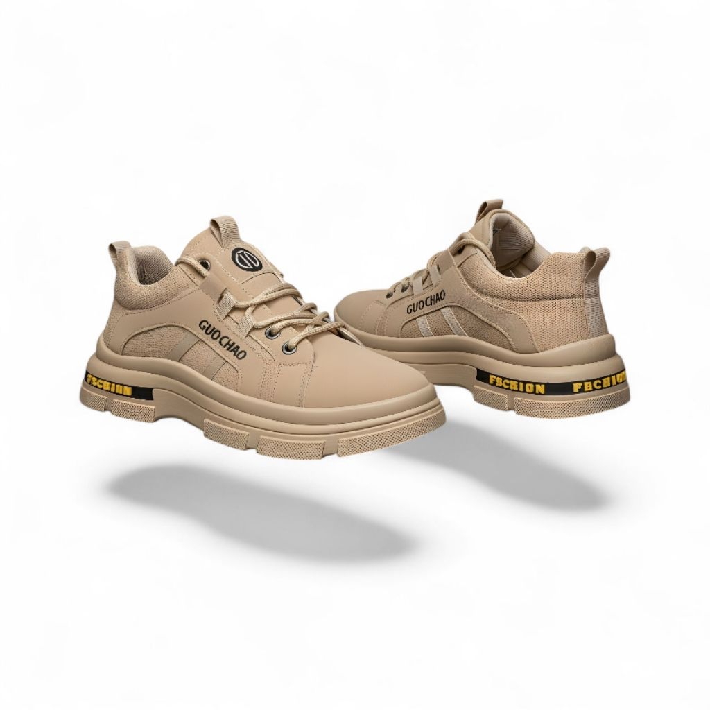 Sepatu Sneakers Pria Urban Streetwear Korea Style Sol Tebal Boots Casual Kuliah - IAMKICKS GUO CHAO