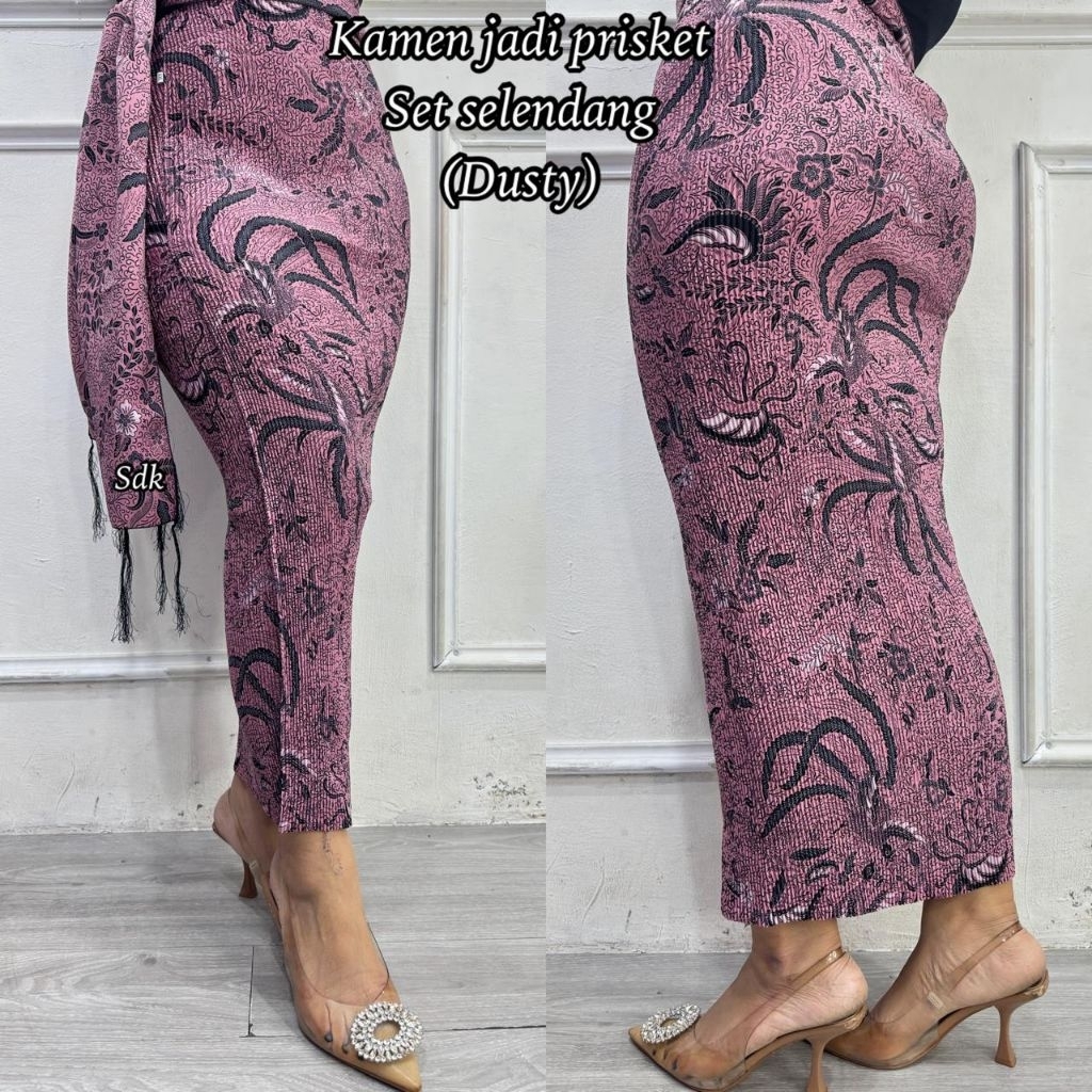 Kamen jadi plisket set selendang | rok batik | kamen jadi bali