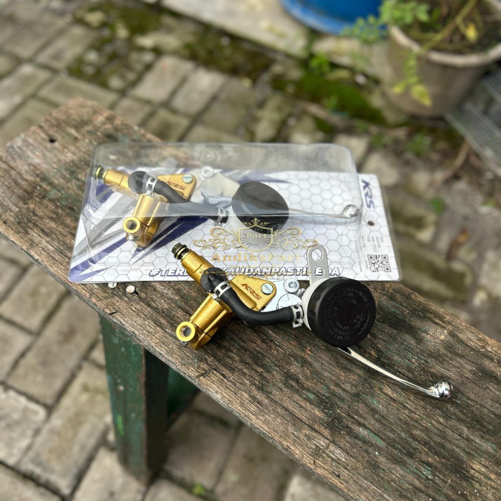 Master rem kanan KRS Original baru Gold universal ke semua motor/ Master rem KRS Gold baru original