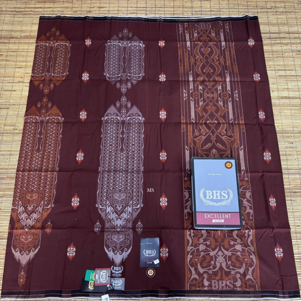 SARUNG TENUN BHS EXCELLENT SILVER JACQUARD FULL SONGKET JGP ORIGINAL