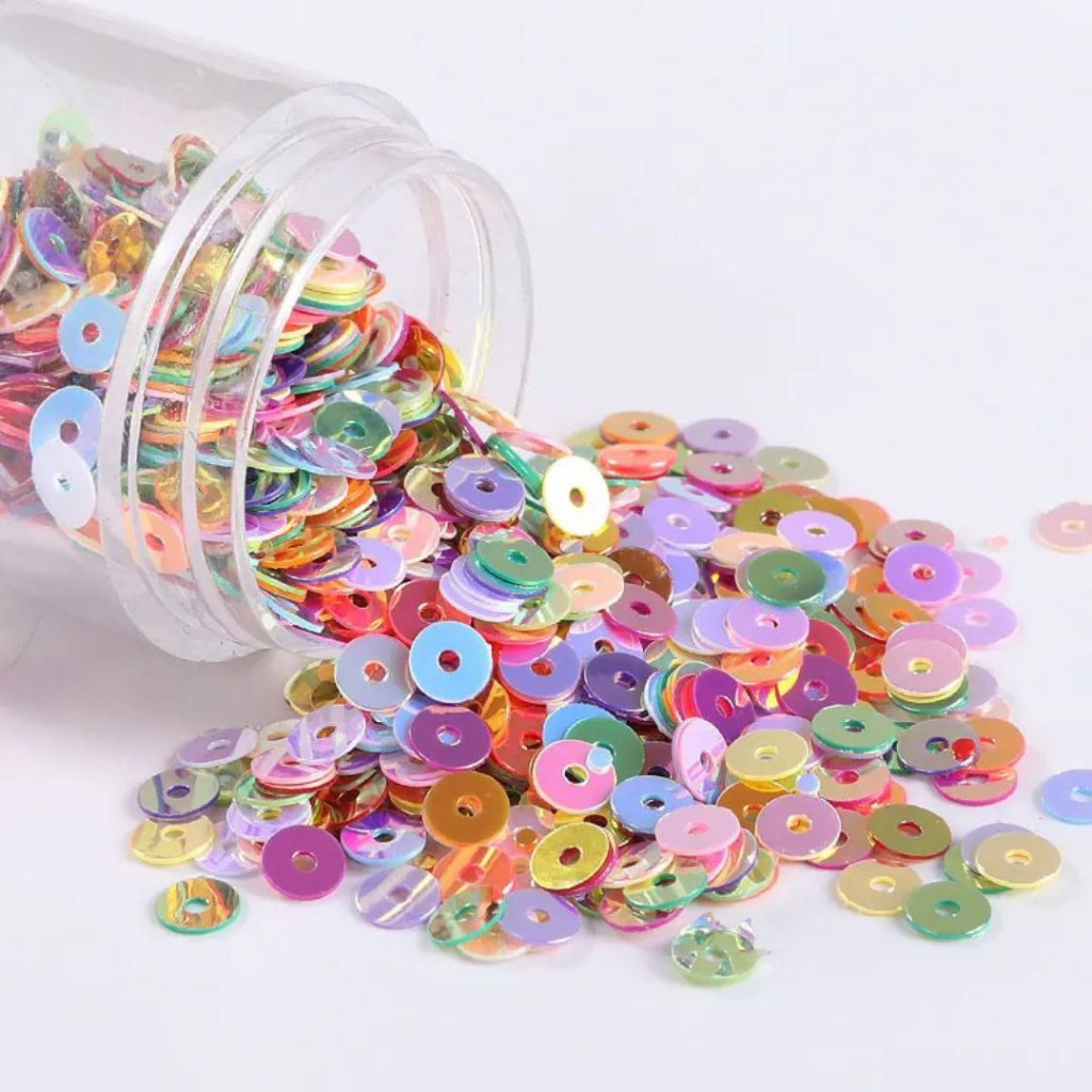 [Lubang Tengah] 5 gr Payet Koin Sequin Bulat Flat Aplikasi Gaun Ramboci Borci Dollar Dolar JOJ