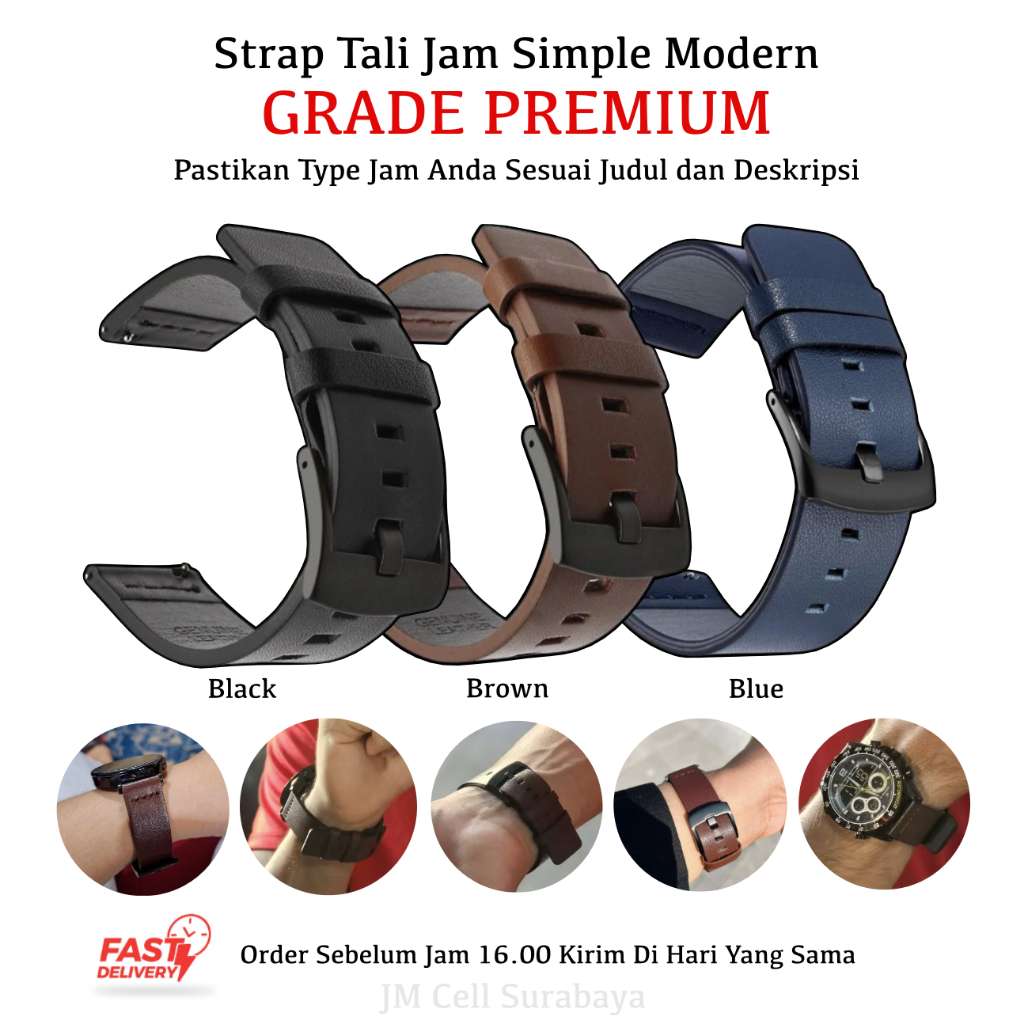 Tali Strap Jam Coros Apex 4 46mm / Nomad - Kulit Leather Simple Polos 24mm Modern