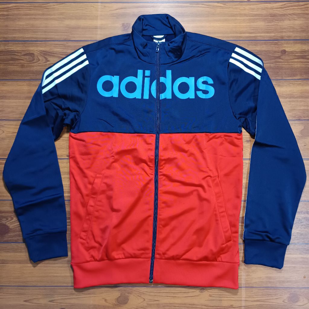 Jaket Tracktop Adidas Big Logo Kondisi BARU BNWOT Navy Merah size M