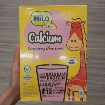 Hilo School Calcium 500gr Susu Bubuk Anak rasa STRAWBERRY CHEESECAKE