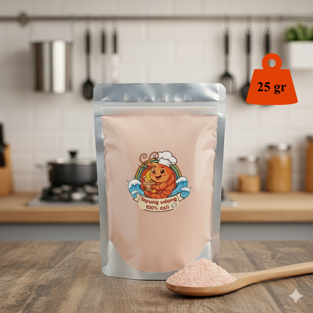 Tepung udang/rebon/ebi ciwaru murni 100% giling halus konsumsi bumbu, bahan makanan & masakan 25gr