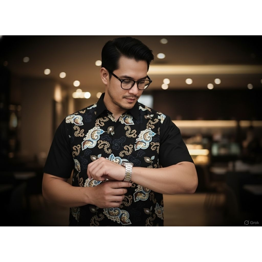 kemeja batik motif paisley