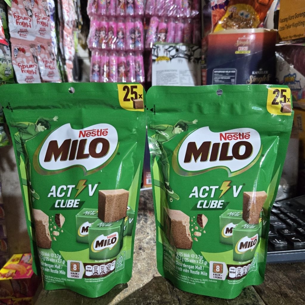 MILO Active Cube isi 25 Cokelat Milo 67.5g / Permen Cokelat Milk Manis Bentuk Kotak