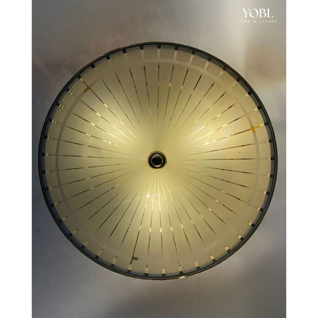 Lampu Hias Plafon Bulat Klasik Gold Bohlam E27 3pcs
