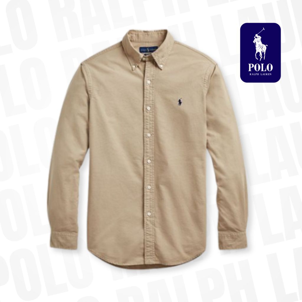 Polo Ralph Lauren Kemeja Pria Lengan Panjang Slimfit - Kemeja Polos Premium Casual Formal Katun