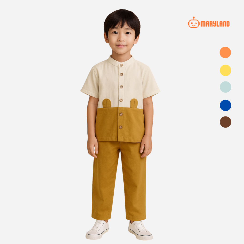Baju Anak Laki-Laki Set MARYLAND | Setelan Anak Cowok Casual Premium Linen