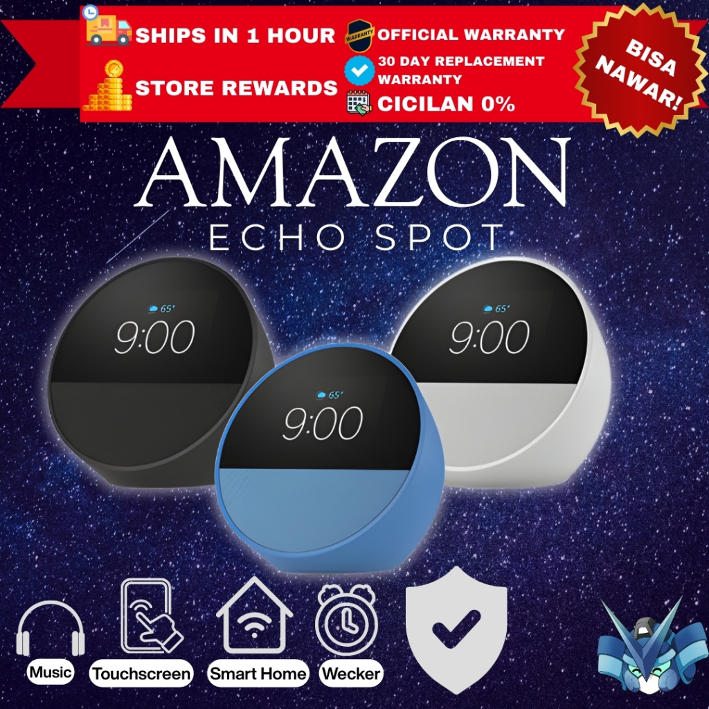 Amazon Echo Spot Smart alarm clock with vibrant sound Alexa