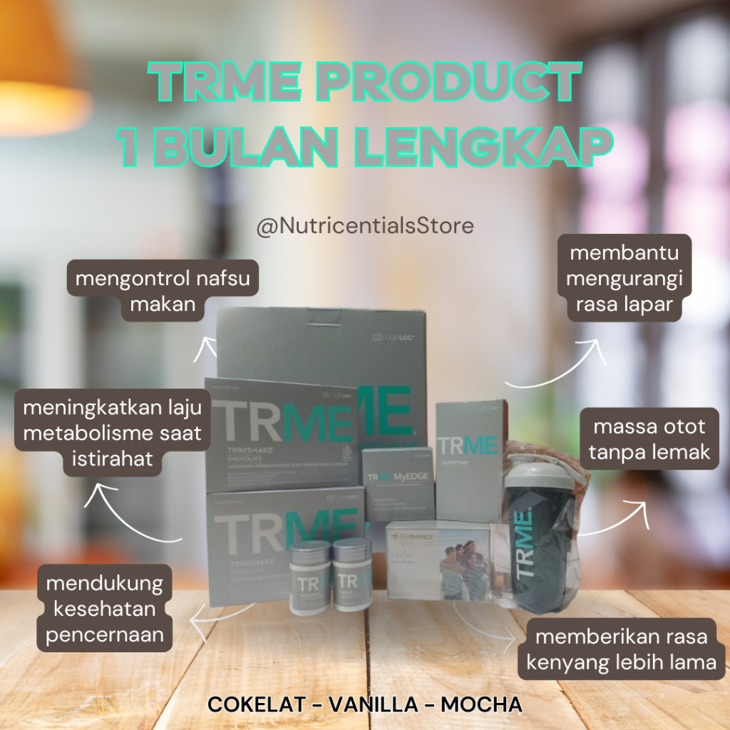 NEW Packaging & Name TR-90 TRME System 1BULAN Coklat/Vanilla/Mocha Tidak Lengkap