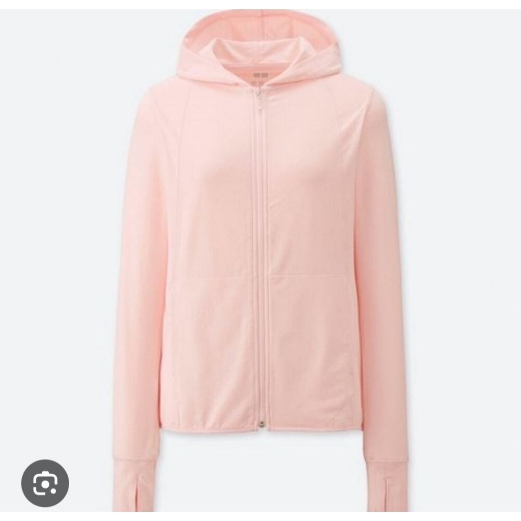 jaket running UNIQLo airism baby pink