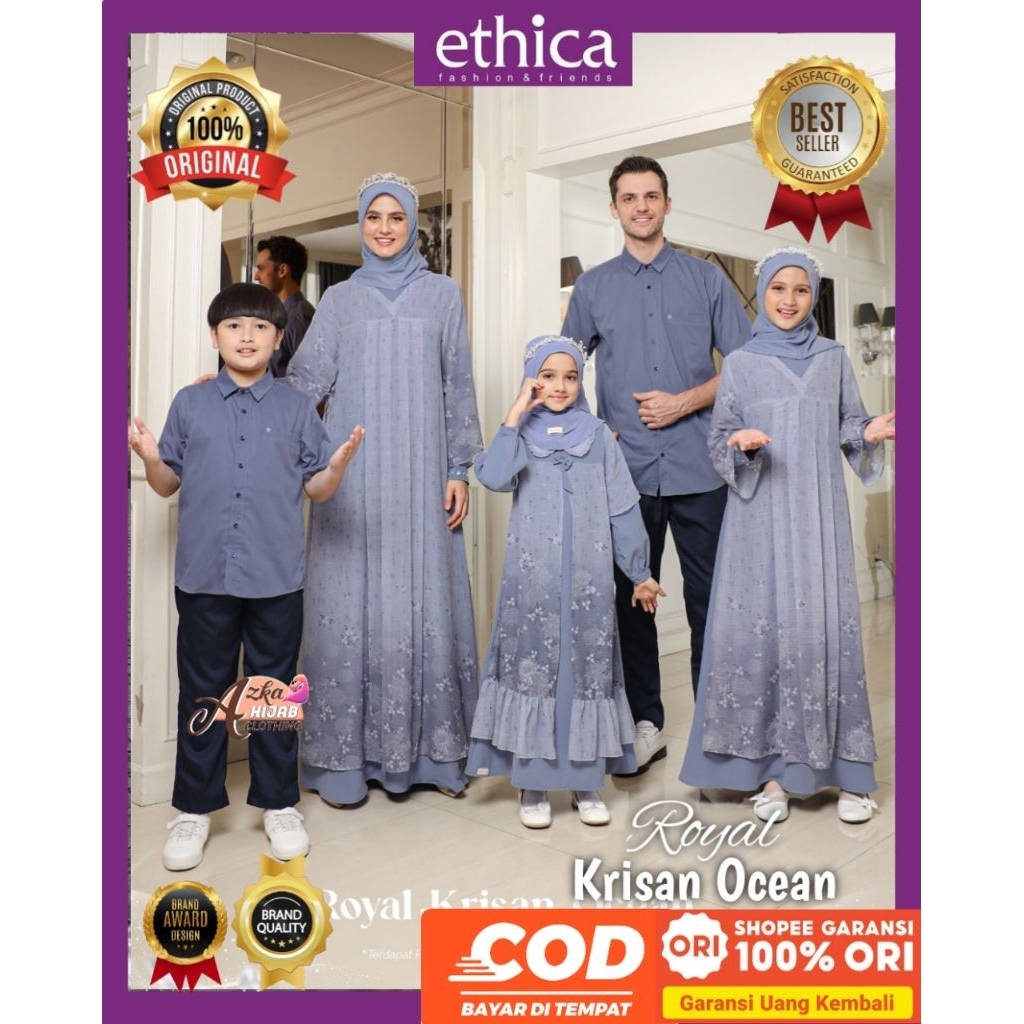 ETHICA Sarimbit 2026 Royal Krisan Ocean Ethica Original - Gamis Inner Outer - Sarimbit Keluarga 2026