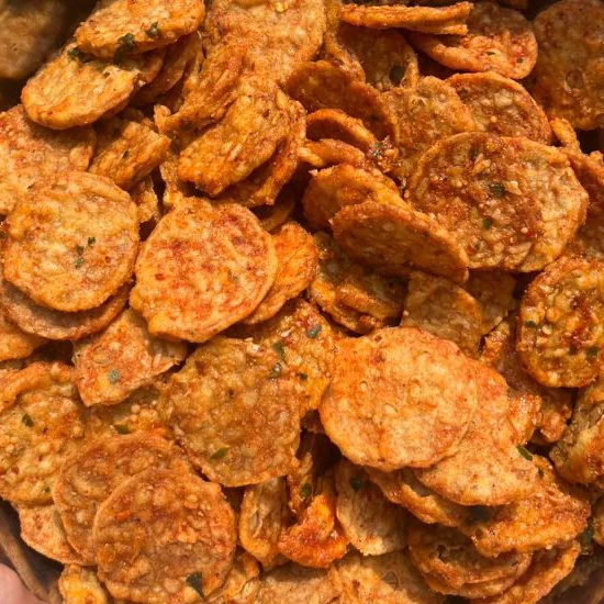 Kripik Tempe Koin Kriuk Krispi Pedas Daun Jeruk