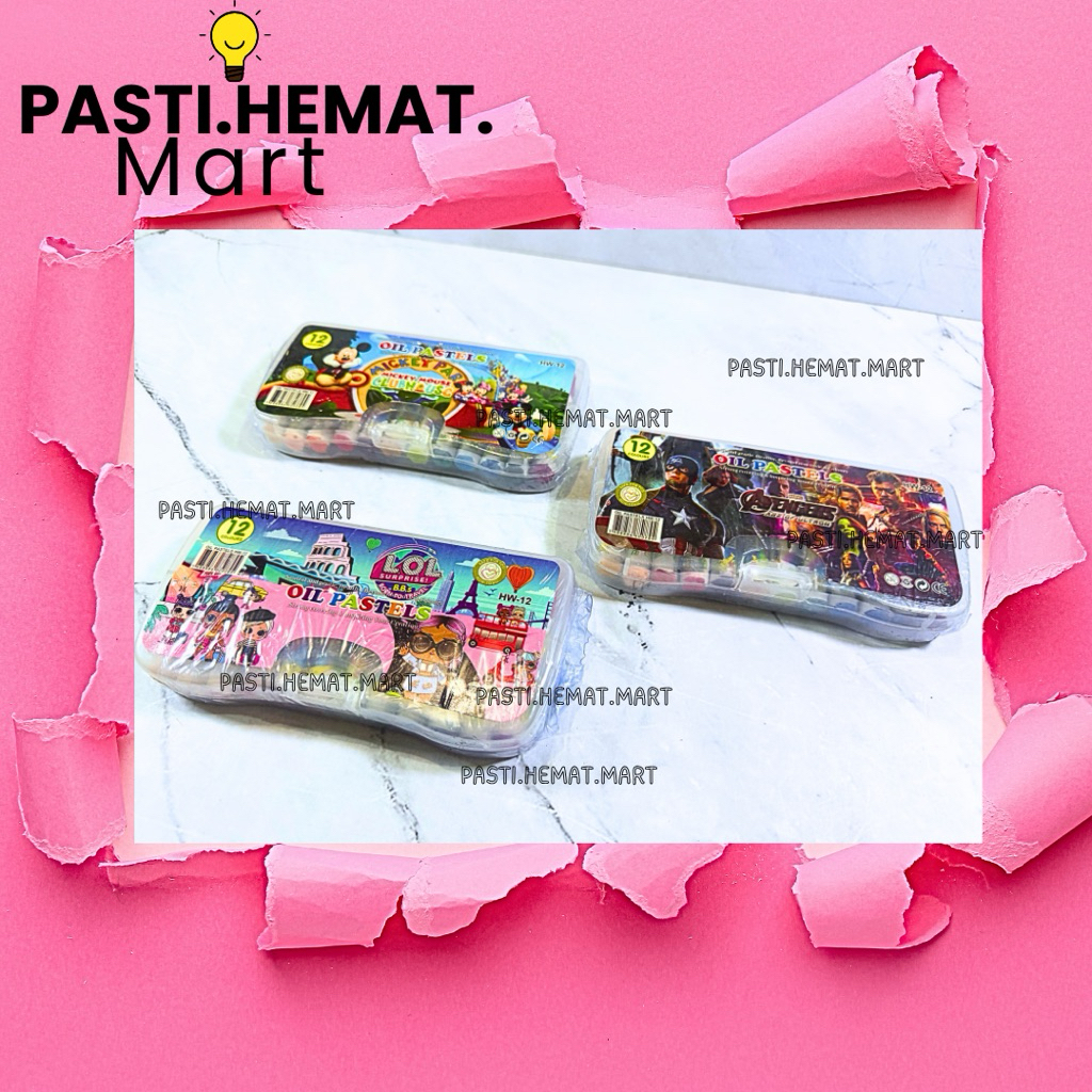 [HEMAT] Crayon 12 Warna Oil Pastel | Crayon Murah 12 Warna HW-12