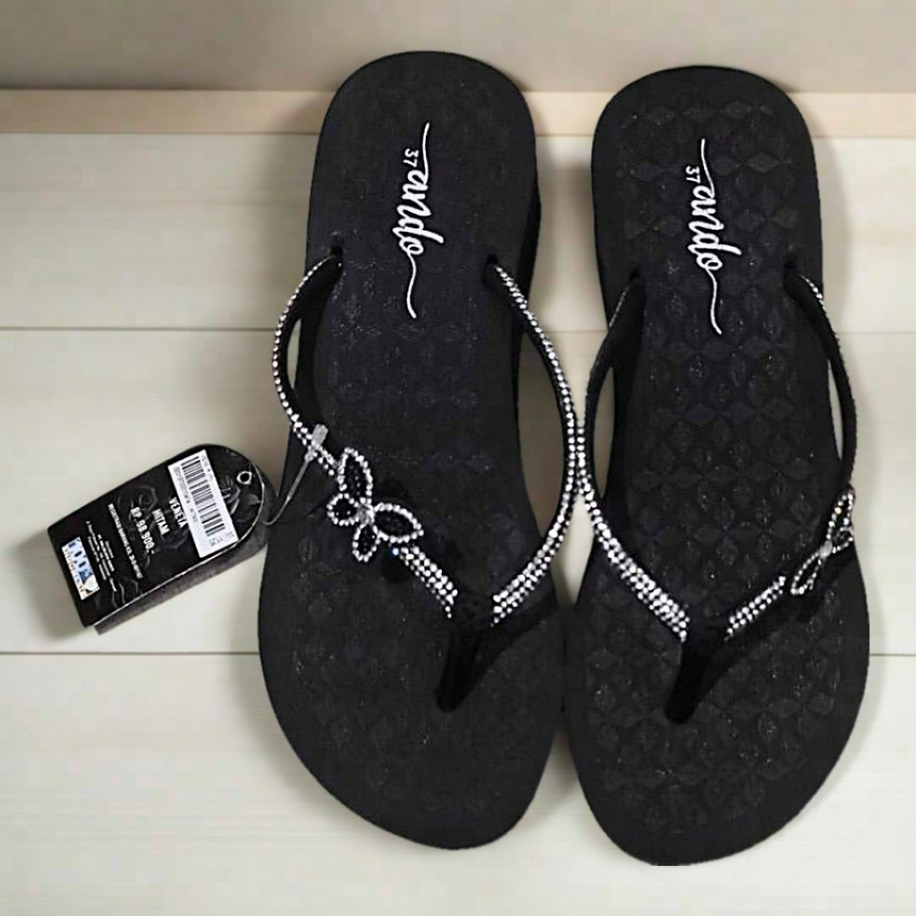 Ando Wedges Veneta Kupu Kupu model terbaru sandal wanita model baru