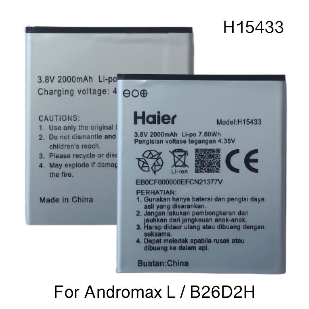 Baterai Battery Andromax L/B26D2H H15433 Batre Andromax L