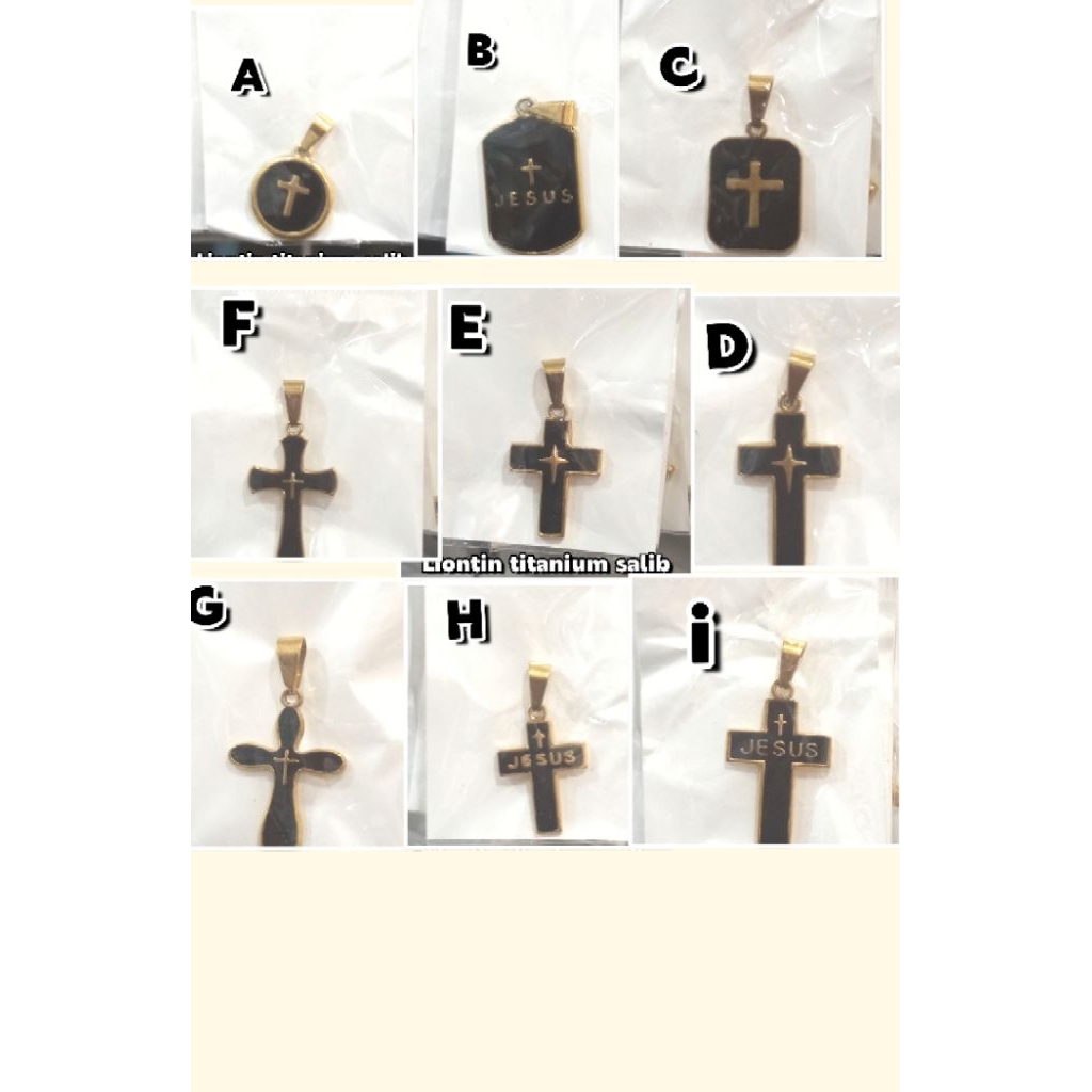 RL663. Liontin salib titanium untuk bandul kalung