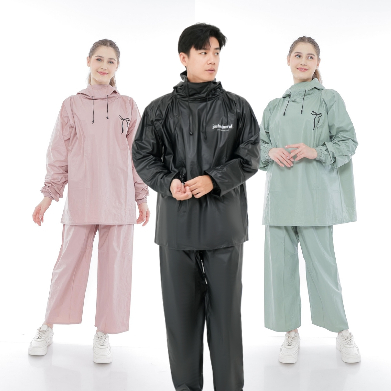 Raf Jas Hujan Hoodie Unisex Anti Air PVC