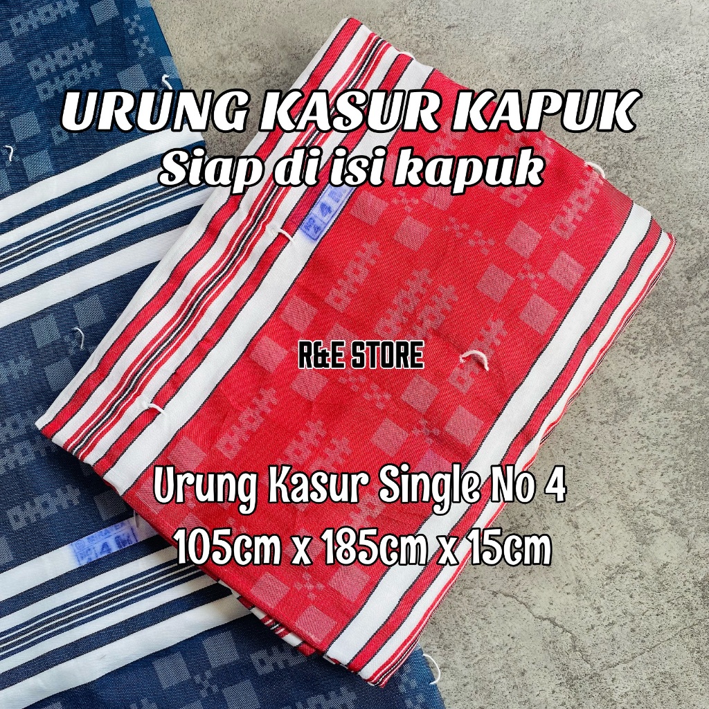 Sarung Kasur Kapuk No 4 Single Ukuran 105x185xcm Motif Salur Urung Kasur Isi Kapuk Kulit Kasur Katun