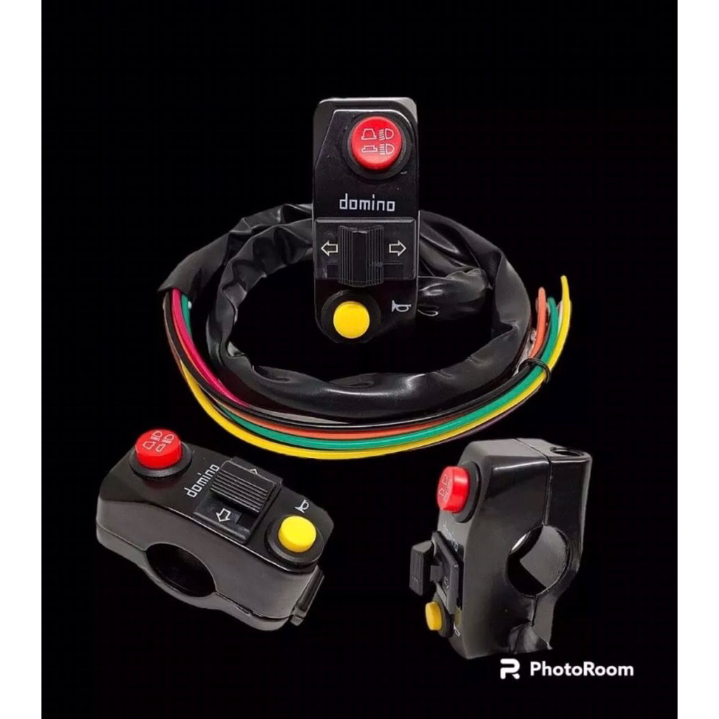 Saklar Holder Kiri 3 tombol Thailand Motor Universal Domino - Tahan Air, Mudah Dipasang, Banyak Mode