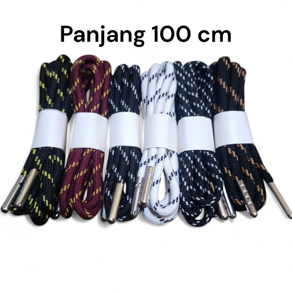 tali sepatu bulat 100 cm flat aglet | tali sepatu gunung motif