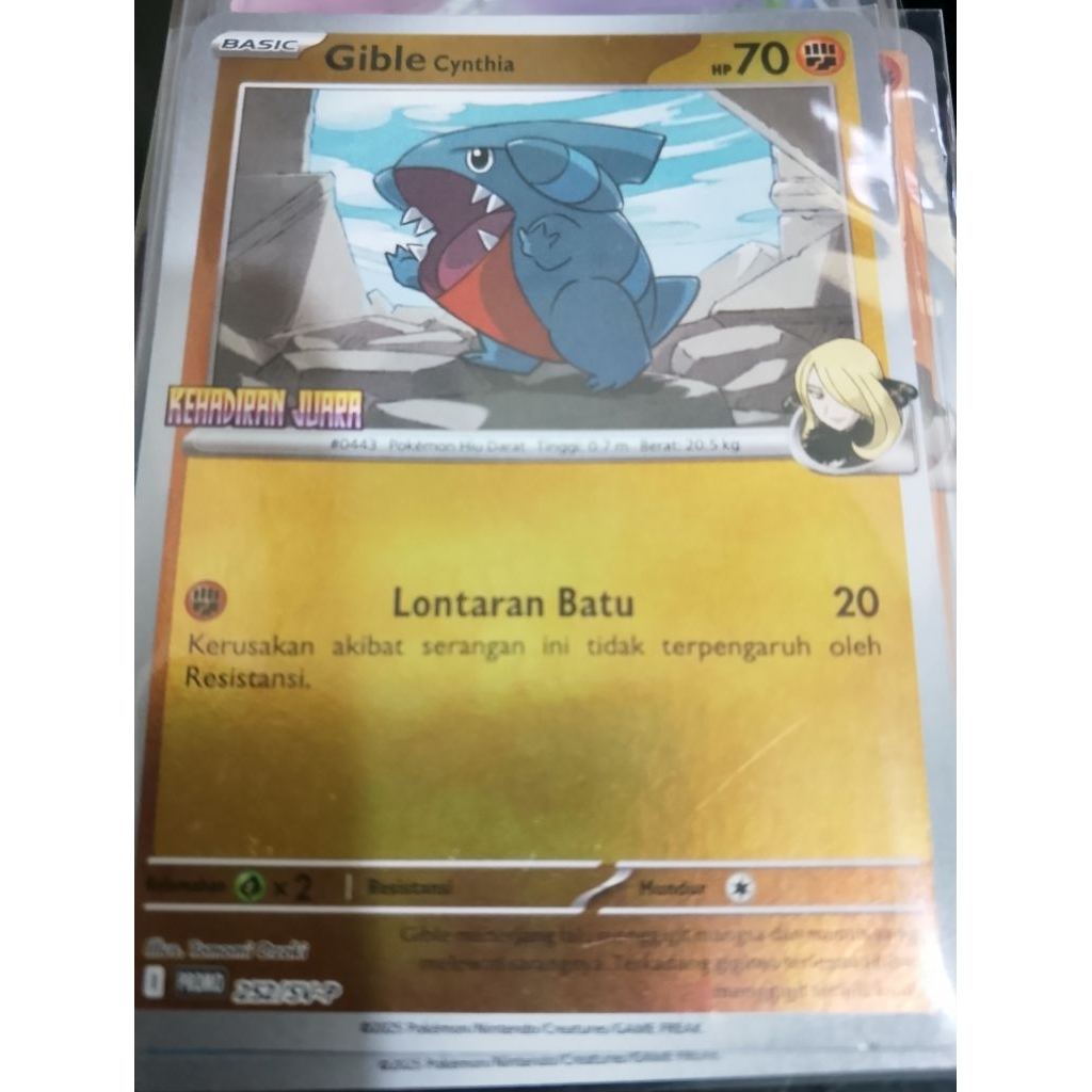 Pokemon TCG Gible cynhtia kehadiran juara