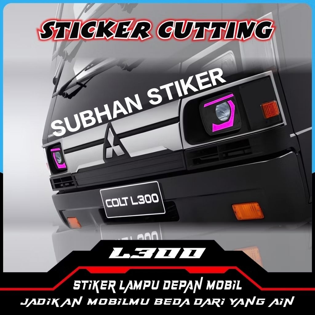 stiker lampu utama mobil pick up l300