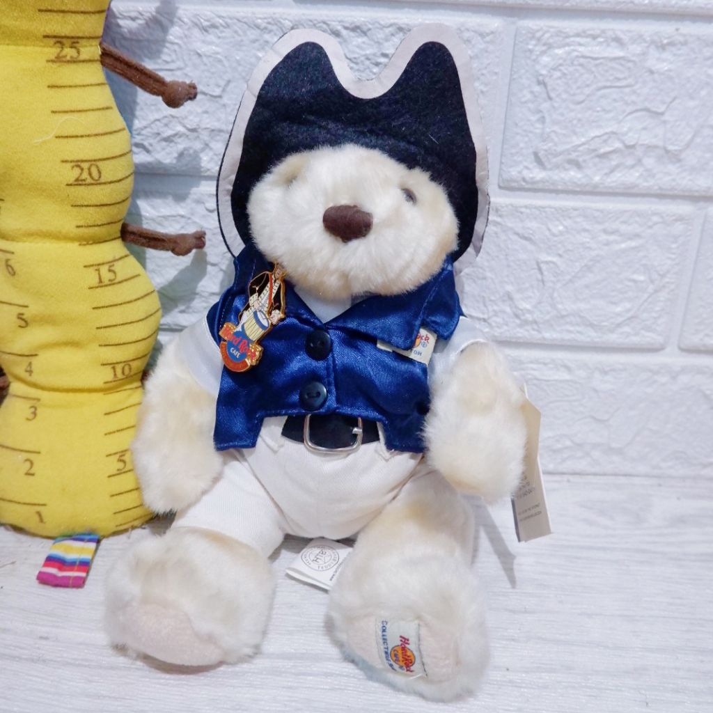 Boneka Vintage Teddy Bear Hard Rock Cafe Boston Herrington Patriot of Rock Limited Edition Plush