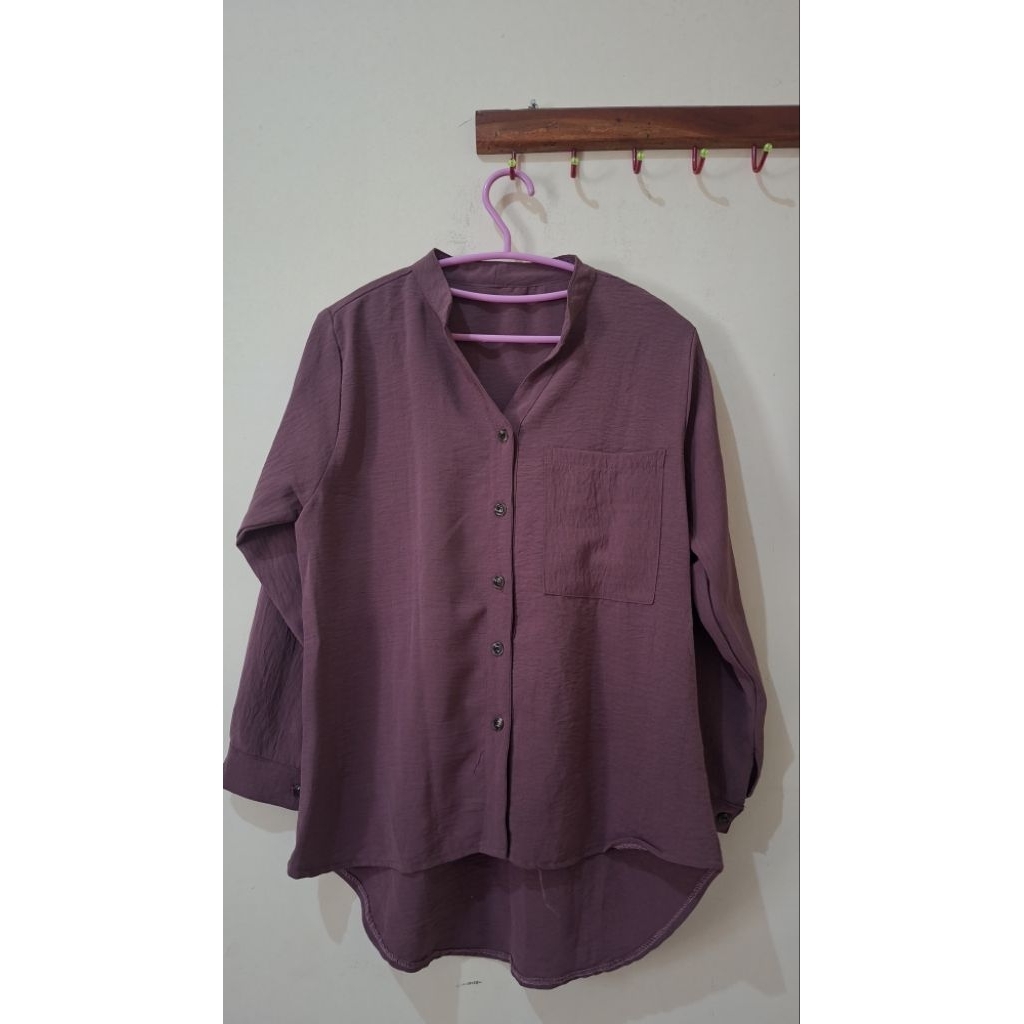KEMEJA CRINKLE MAUVE