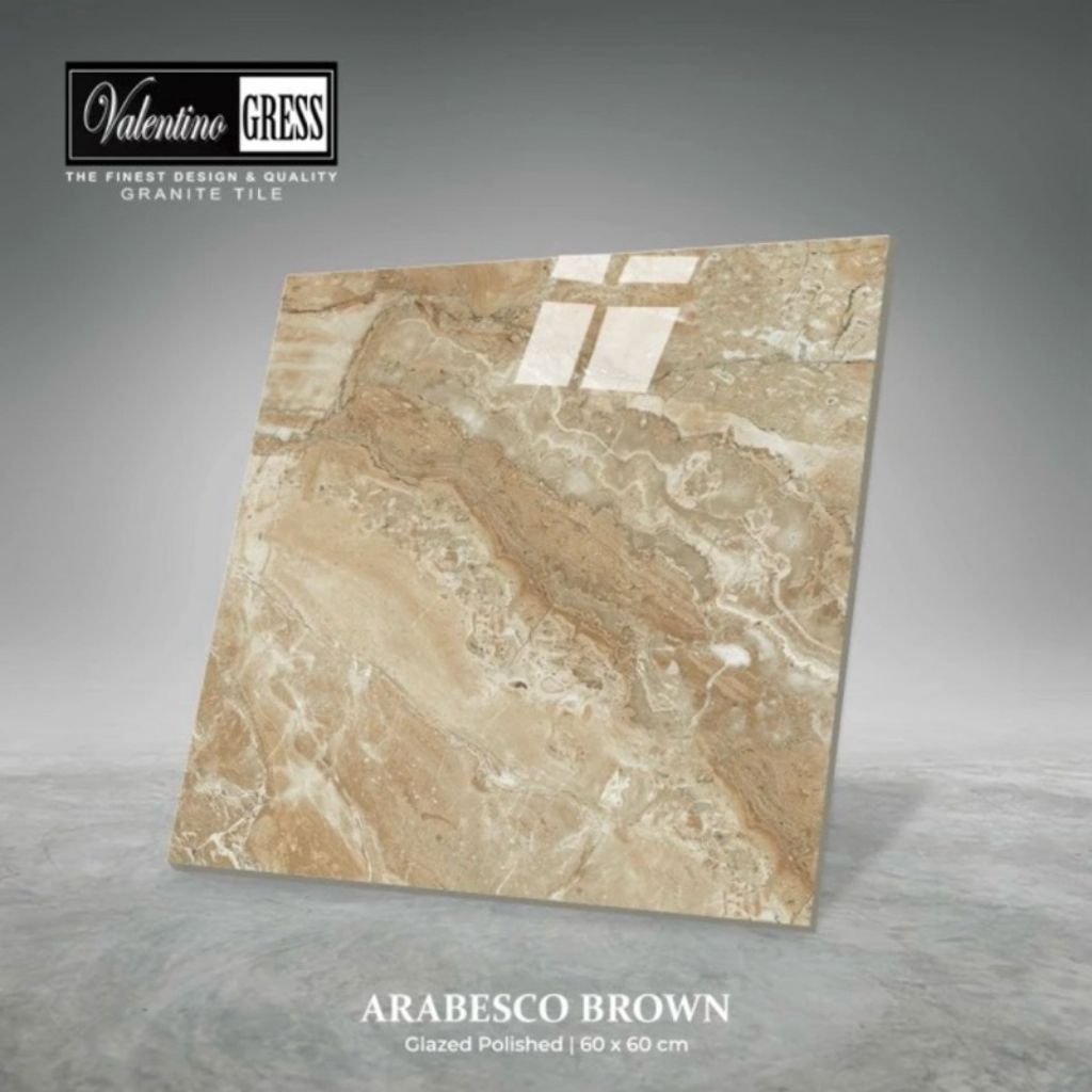 Granit 60x60 Valentino gress ARABESCO BROWN | GLOSSY