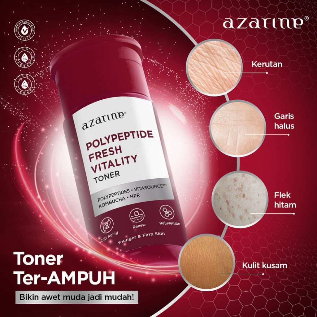 Azarine Polypeptide Fresh Vitality Toner 90ml Toner (NEAR ED. 4.2026) | Serum Vit.C