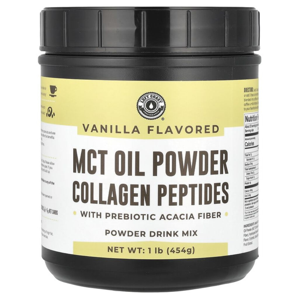 Performance MCT Oil Powder 454gr Collagen Peptides with Prebiotic Acacia Fiber ORIGINAL Left Coast