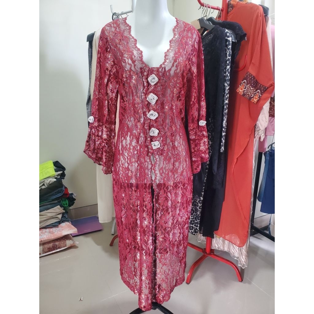 PL Outer Kebaya Brokat Lengan Panjang