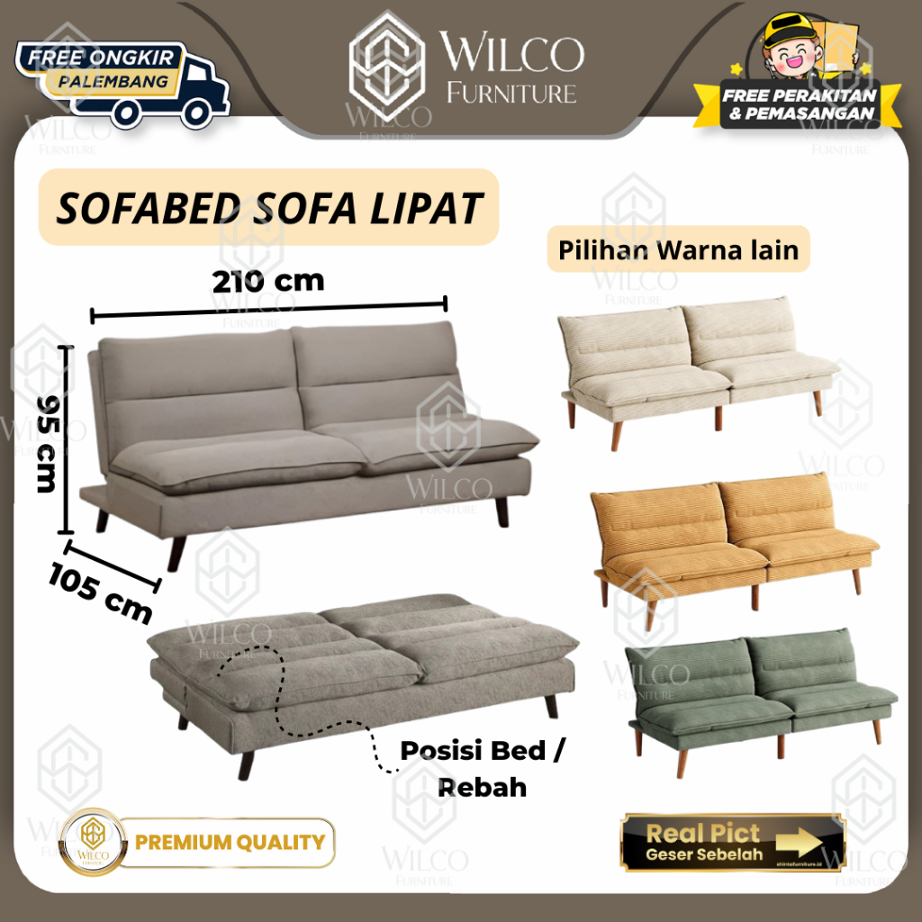 Sofabed Sofa Lipat 2 Seater | Sofa Bed Minimalis Kursi Tamu 2 Dudukan