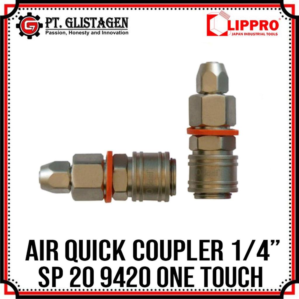 Lippro Coupler 1/4" One Touch SP20 Quick Coupler 1/4 Inch SP 20 Konektor Selang Kompresor Conector C