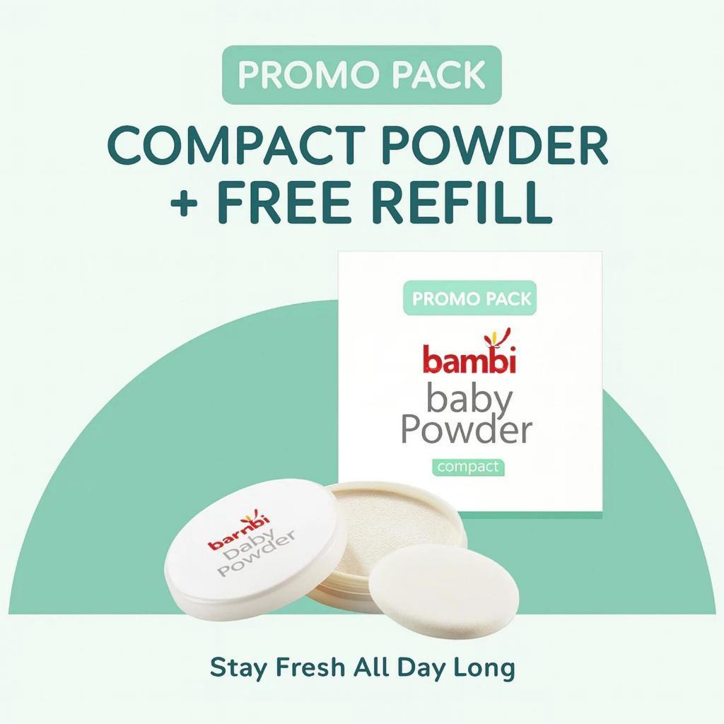 NEW PROMO PACK Bambi Compact Powder Compact Refill - Compact Free Refill Bedak Padat Bayi 40gr