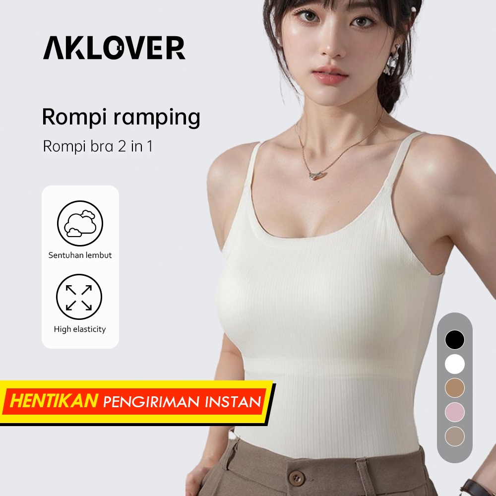AKLOVER Tank Top Bra Kamisol Wanita  Bra Bagian Dalam