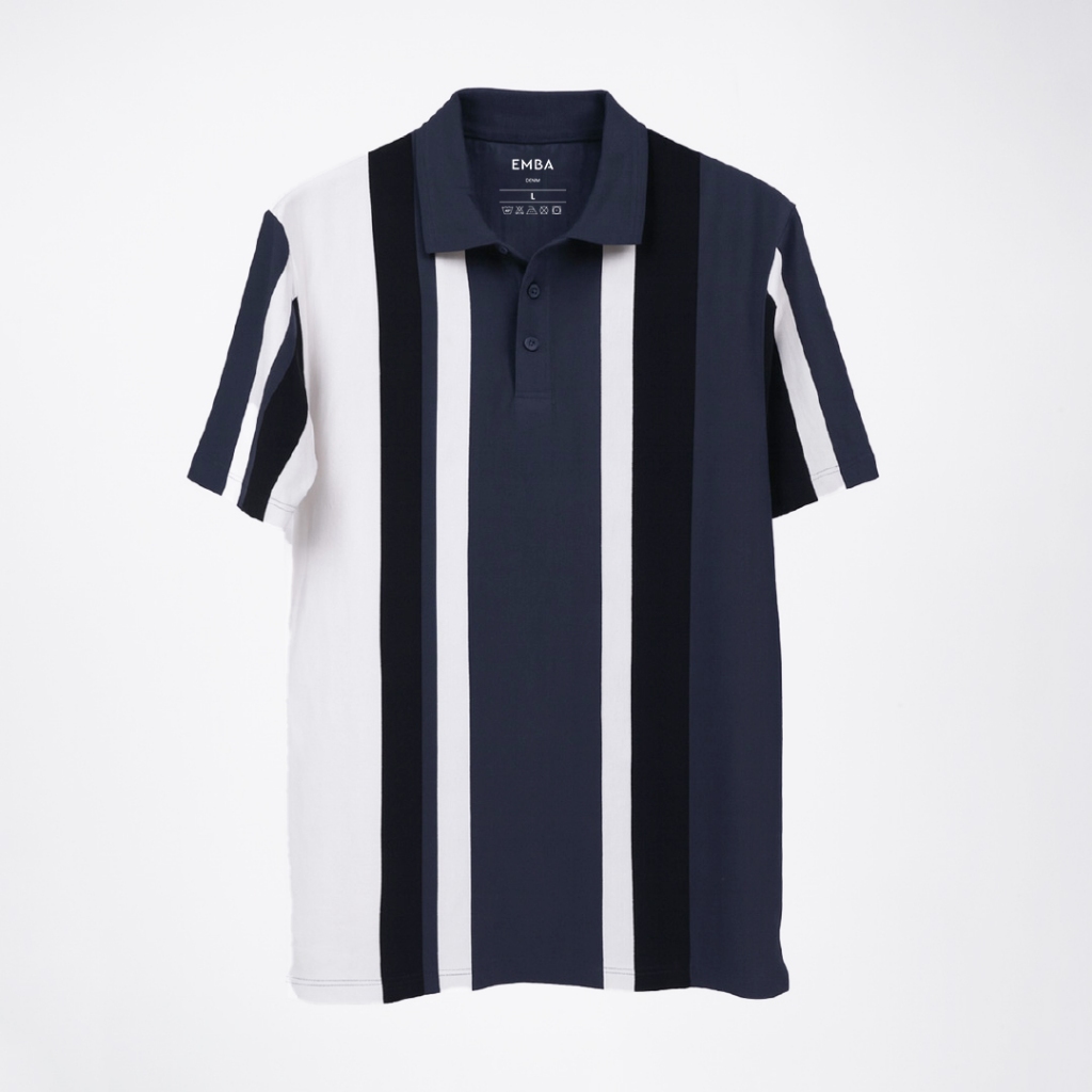 Emba Denim - Smart Core Kaos Polo Shirt Pria Jersey Regular Colllection