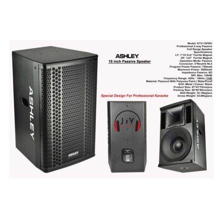 SPEAKER PASSIVE ASHLEY KTV-15 PRO SPEAKER PASIF ASHLEY KTV 15 PRO ORIGINAL 15 INCH 1600 WATT
