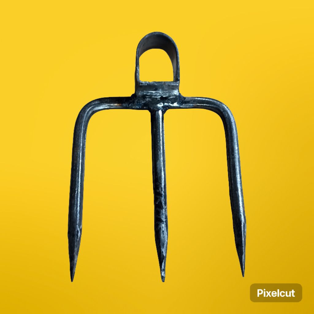 Garukan sampah cangkul garpu besar garukan sampah ful besi gorong gorong baja kaki 3