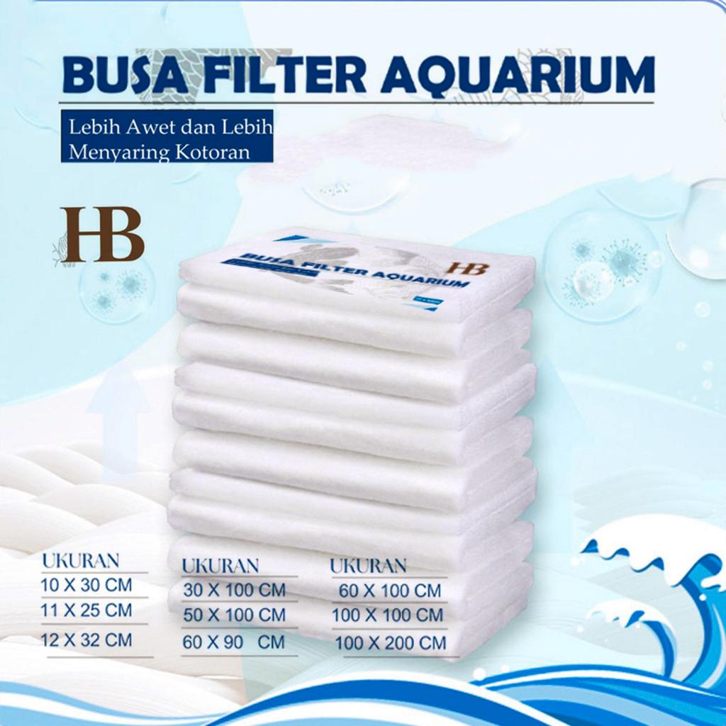 Busa Filter Aquarium HB Kapas Lebih Awet Menyaring Kotoran Tersedia Beragam Varian Ukuran 10x30cm 11