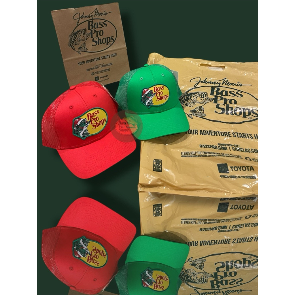 Topi bass pro shops / bass pro shops cap original versi bordir special colorway Christmas edition