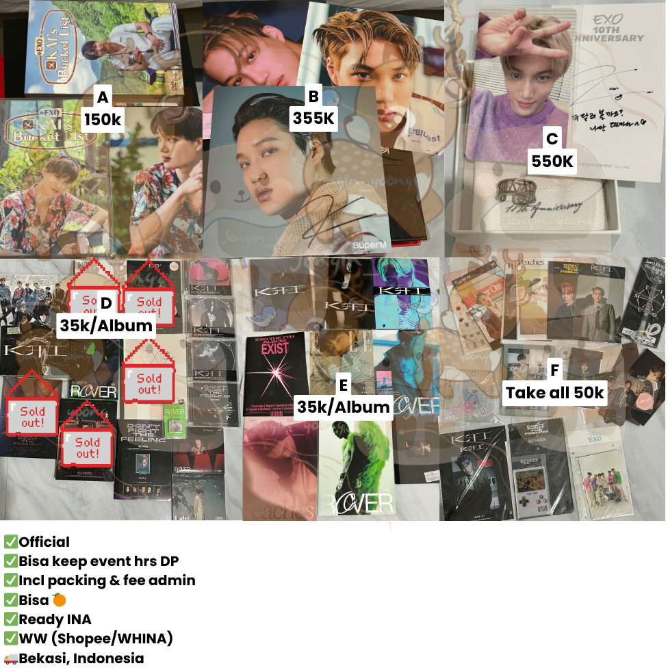 Album EXO Love shot, Don't Mess up my tempo, Universe, XOXO, Don't Fight The Feeling KAI, Solo KAI, 