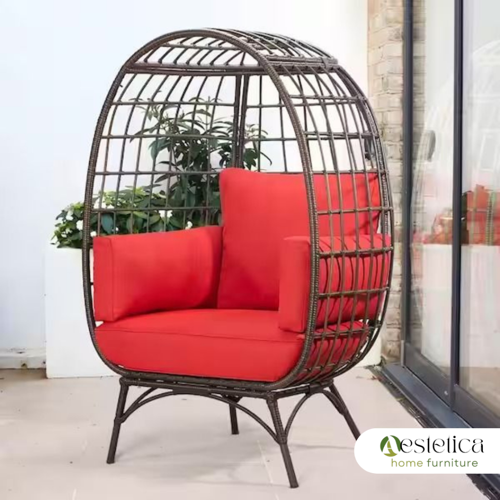 SOFA ROTAN BULAT / KURSI ROTAN / RATTAN LOUNGE CHAIR / EGG RATTAN CHAIR / SOFA OUTDOOR ROTAN By Aest