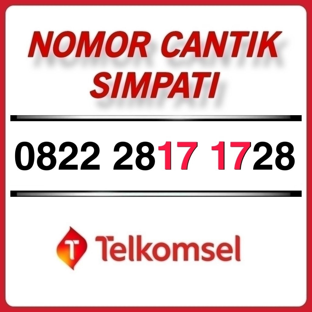 Telkomsel No Cantik Simpati 0822 28 1717 28, Nomer Cantik Simpati, Nomor Cantik Telkomsel