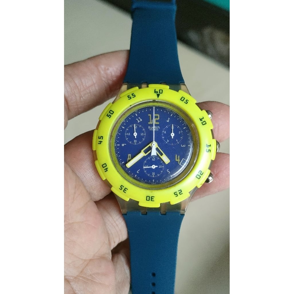 jam tangan swatch Aqua Chrono original big size Vintage