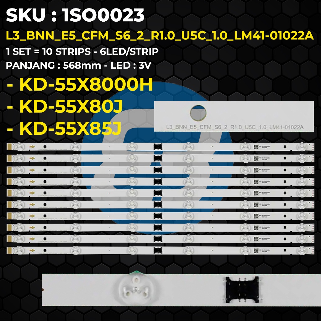BACKLIGHT TV SONY 55 Inch KD-55X8000H KD-55X80J KD-55X85J L3_BNN_E5_CFM_S6_2_R1.0_U5C_1.0_LM41-01022